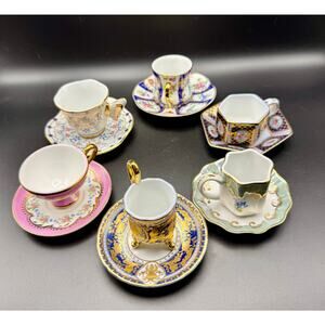 Vintage Past Times "Rococo" Miniature Cups & Saucers Collection